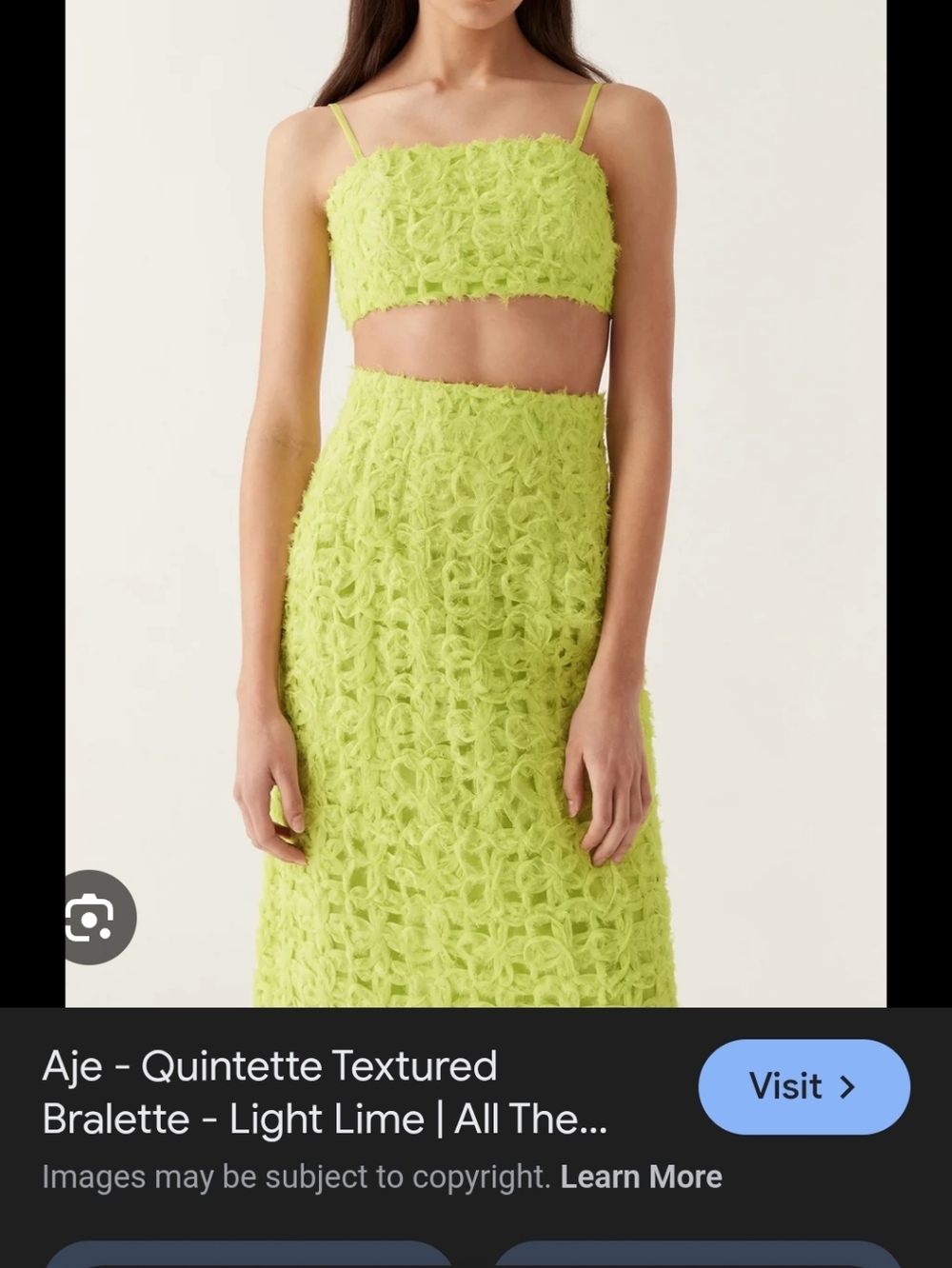 Aje Lime Green Textured Dress - Picture 6 of 6